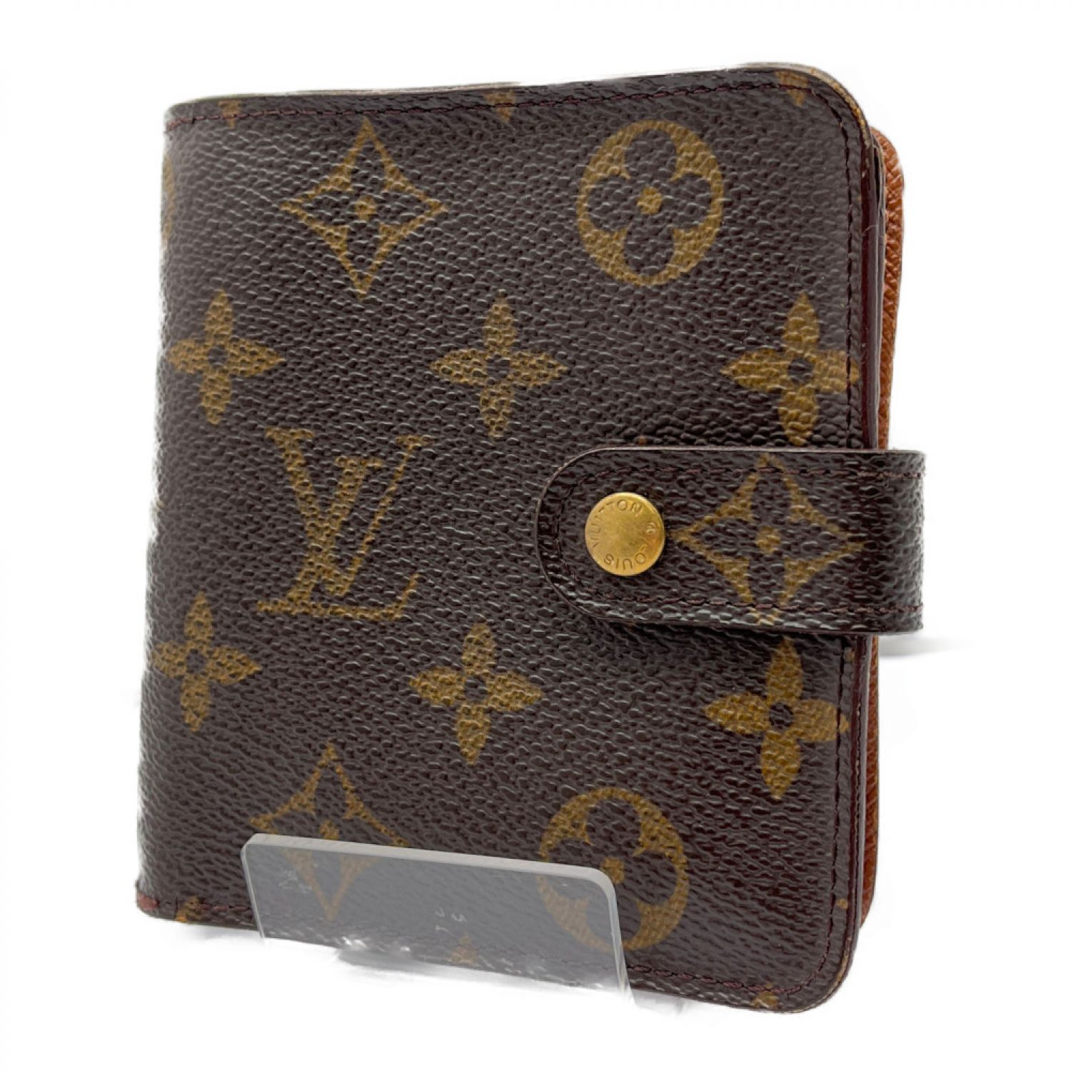 ルイヴィトン モノグラム M61667 コンパクトジップ 財布 二つ折り 茶色