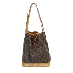 ◆◆ LOUIS VUITTON ルイヴィトン モノグラム ノエ 内部ヨゴレ有 レザー  M42224 ブラウン Cランク