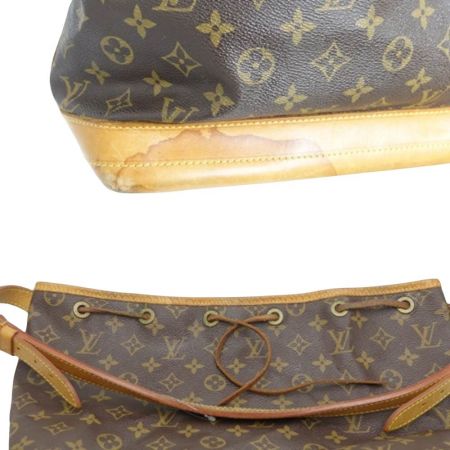  LOUIS VUITTON ルイヴィトン モノグラム ノエ 内部ヨゴレ有 レザー  M42224 ブラウン