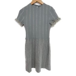 ◆◆ EMPORIO ARMANI エンポリオアルマーニ フレアドレス　SIZE 38 ライトグレー Aランク