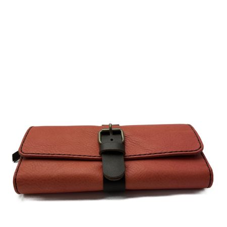  Lazy fellow 長財布　Wファスナー ピンク 小銭入れ部分に劣化あり