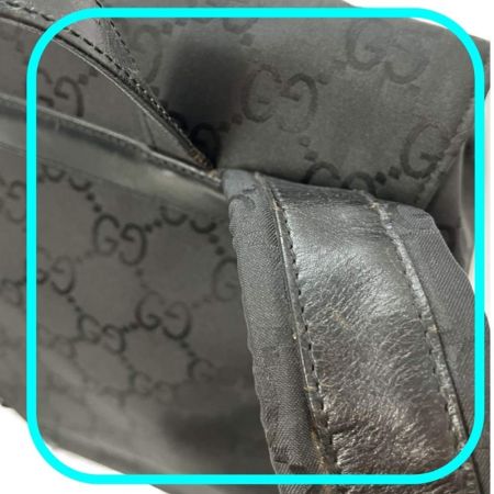  GUCCI グッチ リュック・デイパック ナイロン素材 GG 003-0238 002058 ブラック 紐に劣化あり。