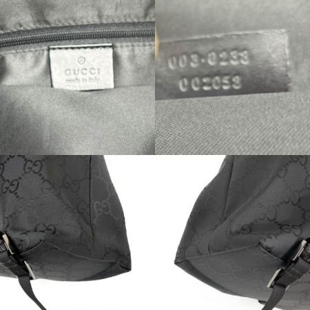  GUCCI グッチ リュック・デイパック ナイロン素材 GG 003-0238 002058 ブラック 紐に劣化あり。