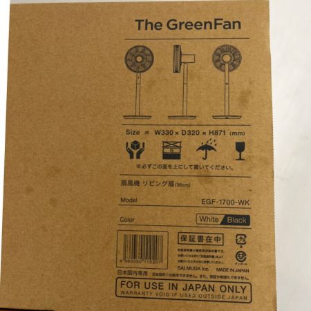  BALMUDA バルミューダ The GreenFan　扇風機 EGF-1700-WK