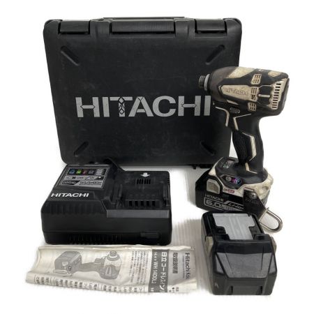  HITACHI 日立 コードレスインパクトドライバ WH18DDL2 ブラック 充電池×2　充電器付