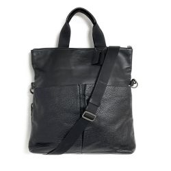 ◆◆ COACH コーチ 2WAYバッグ F11241 ブラック シボ革 シュリンクレザー Bランク