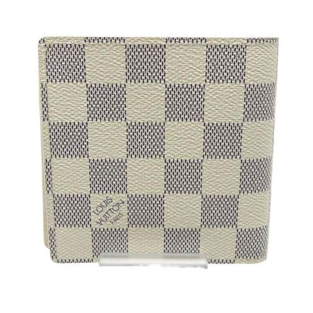 LOUIS VUITTON ルイヴィトン ダミエ アズール  二つ折り財布 N60018 アイボリー
