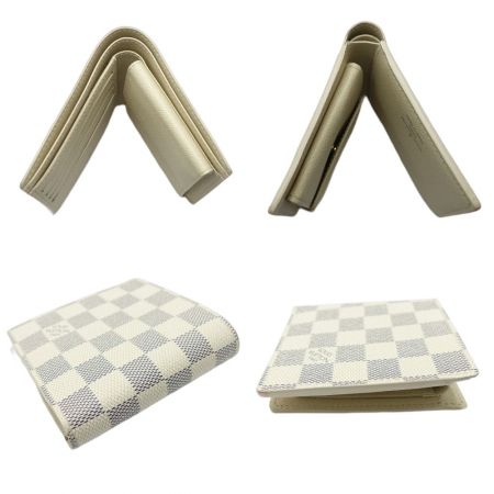  LOUIS VUITTON ルイヴィトン ダミエ アズール  二つ折り財布 N60018 アイボリー