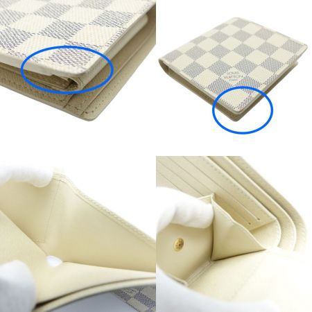  LOUIS VUITTON ルイヴィトン ダミエ アズール  二つ折り財布 N60018 アイボリー