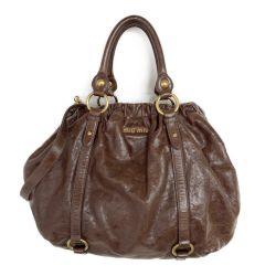 ◆◆ MIU MIU 2WAY　ショルダーバッグ　ハンドバッグ スレ有り ブラウン Bランク