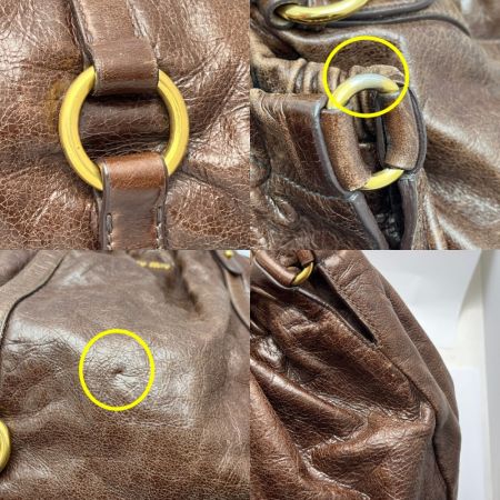  MIU MIU 2WAY　ショルダーバッグ　ハンドバッグ スレ有り ブラウン