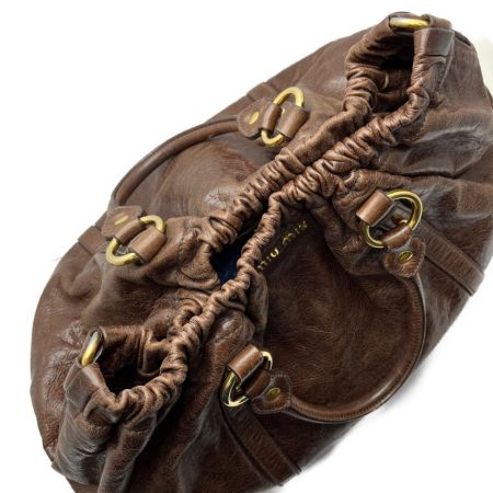  MIU MIU 2WAY　ショルダーバッグ　ハンドバッグ スレ有り ブラウン