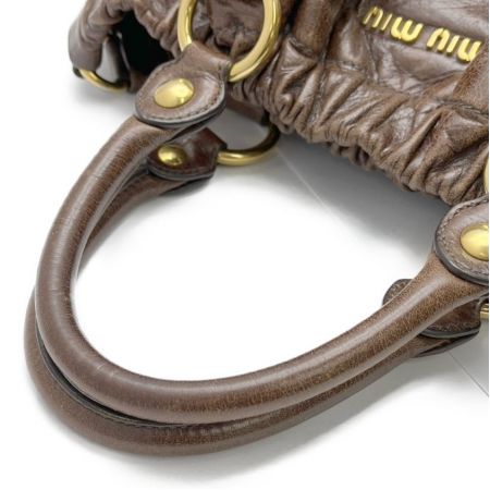  MIU MIU 2WAY　ショルダーバッグ　ハンドバッグ スレ有り ブラウン