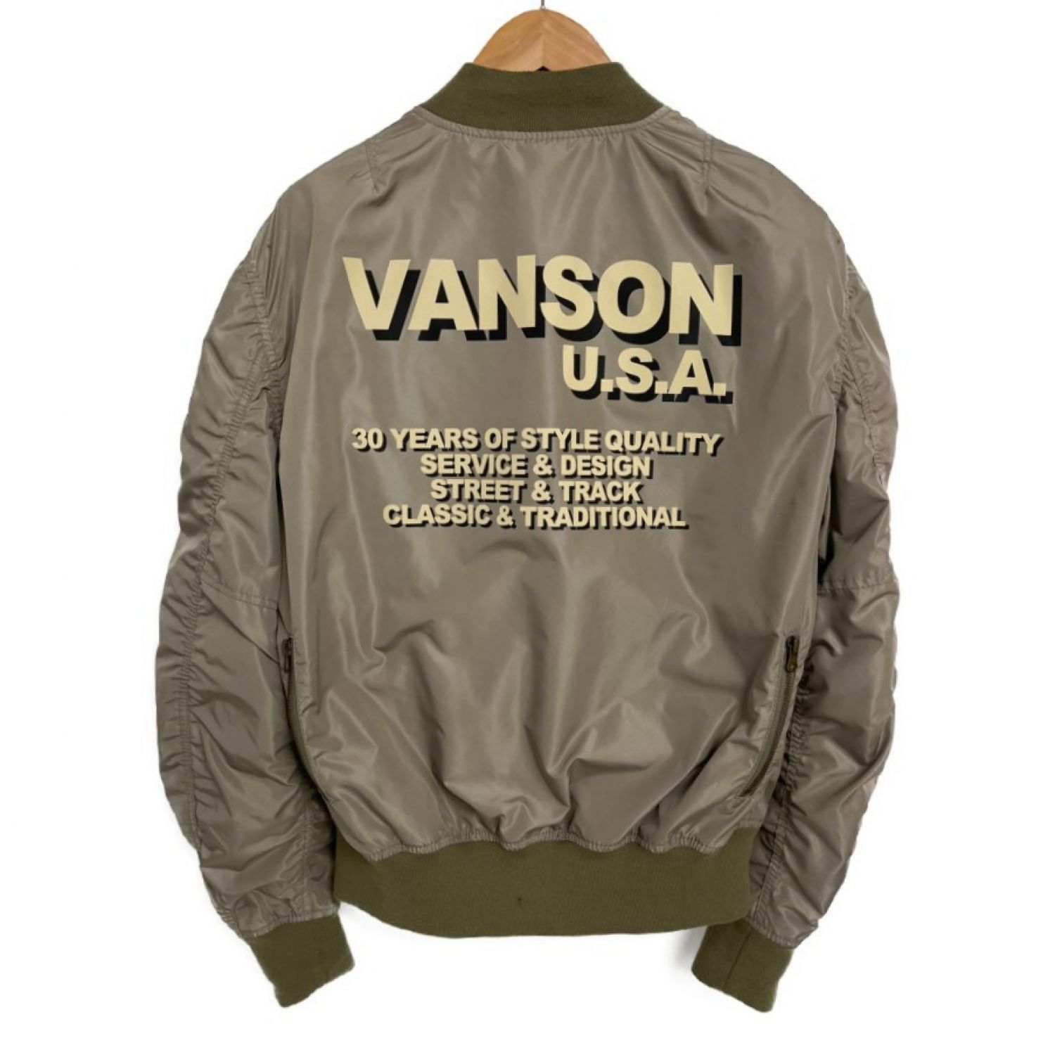 中古】 VANSON バンソン ナイロンジャケット ソフトプロテクター装備