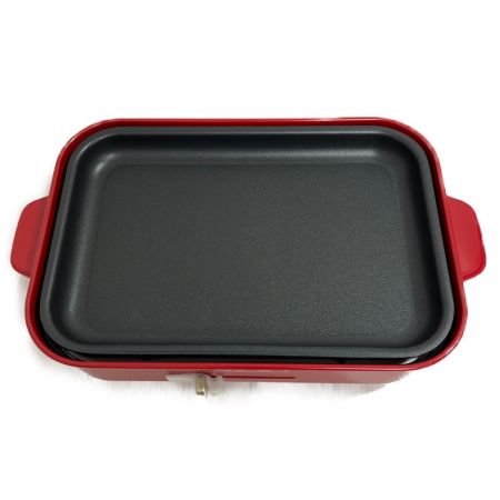  BRUNO ブルーノ コンパクトホットプレート+セラミックコーティング鍋+グリルプレート3点セット BOE021 レッド