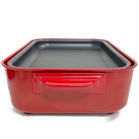  BRUNO ブルーノ コンパクトホットプレート+セラミックコーティング鍋+グリルプレート3点セット BOE021 レッド