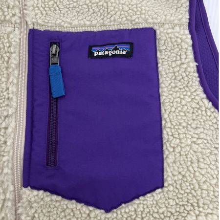  Patagonia パタゴニア  フリースベスト　Mサイズ 23048FA20 パープル×ホワイト