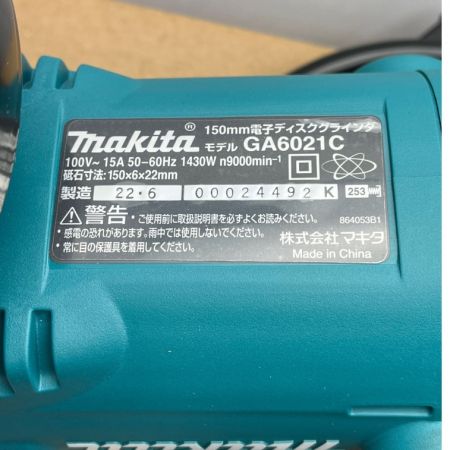  MAKITA マキタ 150mm  電子ディスクグラインダー GA6021C グリーン 2022.6製