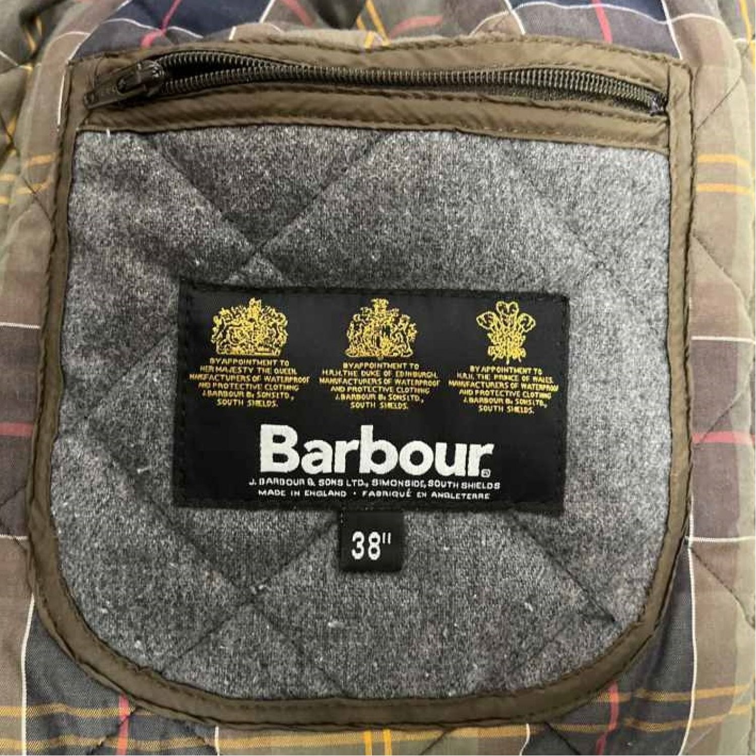 【美品】Barbour バブアー キルティングジャケット 38サイズ ネイビー