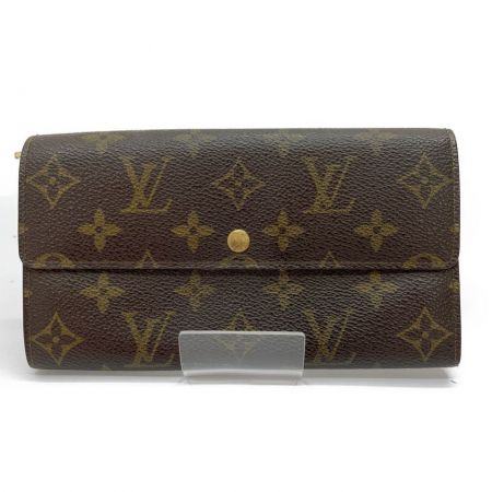  LOUIS VUITTON ルイヴィトン モノグラム ポシェットポルトモネクレディ 内部ヨゴレ有 M61724 ブラウン