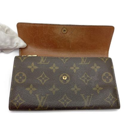  LOUIS VUITTON ルイヴィトン モノグラム ポシェットポルトモネクレディ 内部ヨゴレ有 M61724 ブラウン