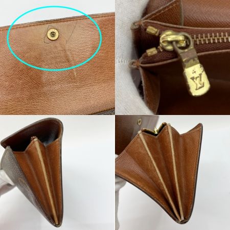  LOUIS VUITTON ルイヴィトン モノグラム ポシェットポルトモネクレディ 内部ヨゴレ有 M61724 ブラウン