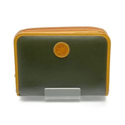 ◆◆ HUNTING WORLD ハンティングワールド 二つ折り財布 21I 1 01 ベージュ x カーキ Aランク