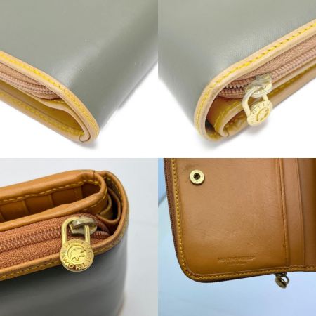  HUNTING WORLD ハンティングワールド 二つ折り財布 21I 1 01 ベージュ x カーキ