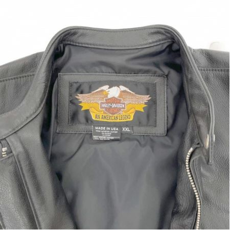  HARLEY-DAVIDSON ハーレーダビッドソン シングルレザーライダースジャケット XXL 98124-98VM ブラック