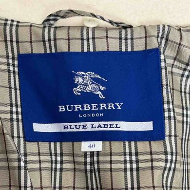 中古】 BURBERRY バーバリー ブルーレーベル ロングコート 腰ベルト付 