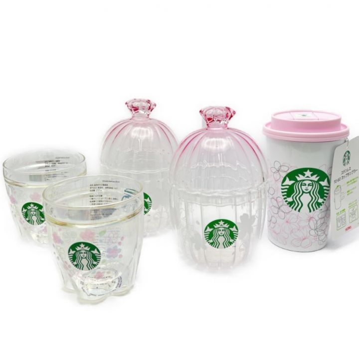 STARBUCKS スターバックス SAKURA 2022 ステンレスTOGOカップタンブラー グラスキャニスター  耐熱グラスオーロラ｜中古｜なんでもリサイクルビッグバン