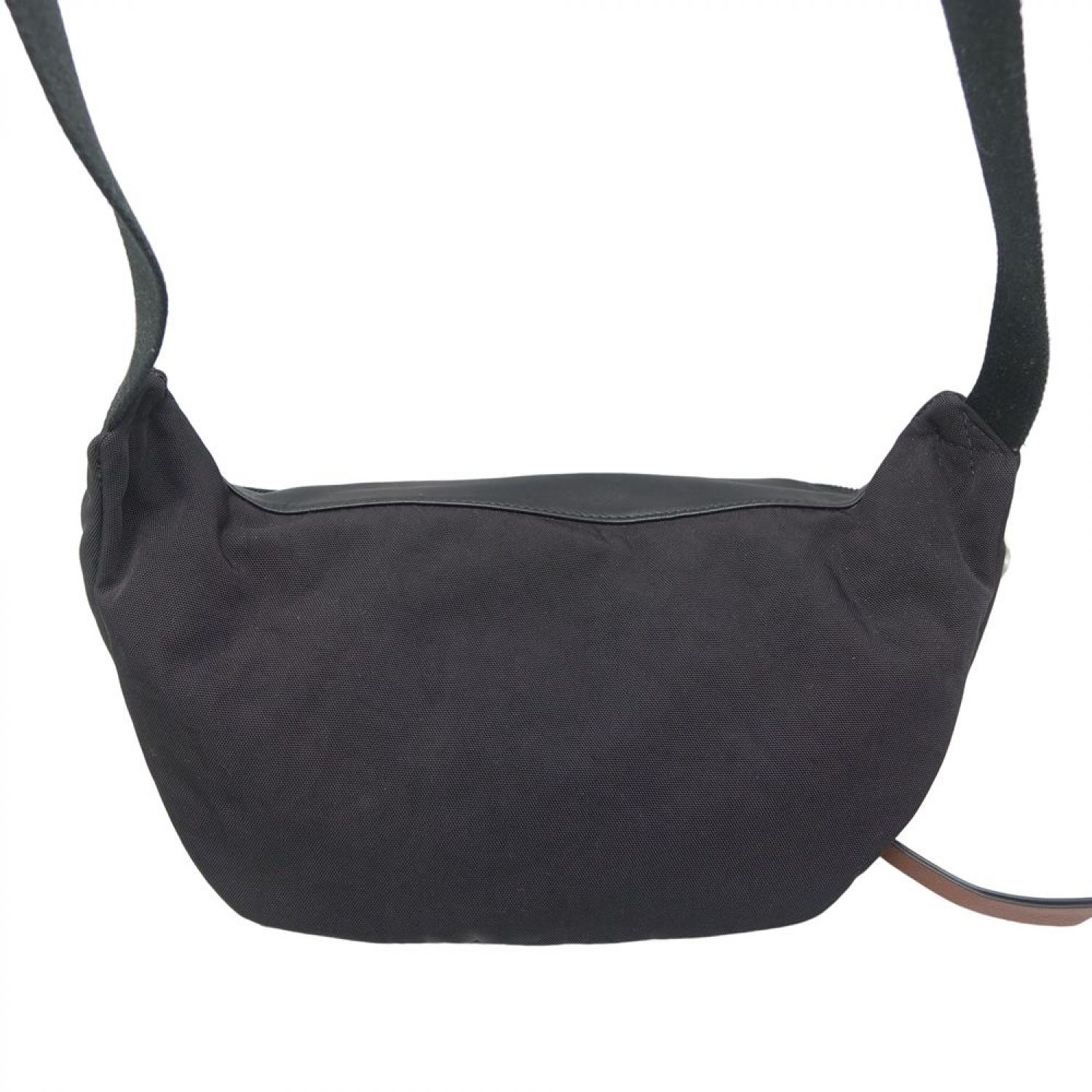 中古】 LOEWE ロエベ BUMBAG PUFFY ボディバッグ ウエストポーチ 黒/茶