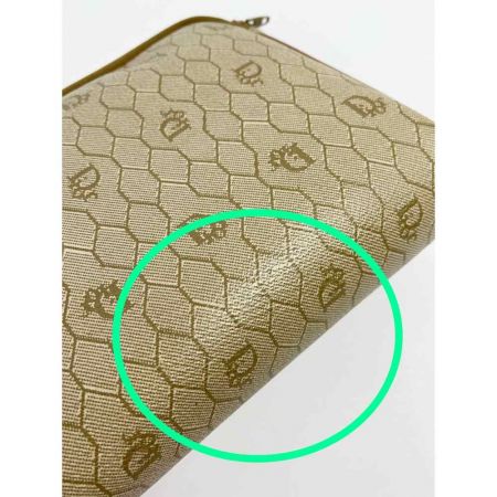  Christian Dior クリスチャンディオール クラッチバッグ　赤いヨゴレあり ベージュ