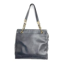 ◆◆ CHANEL シャネル トリプルココチェーントート　セミショルダーバッグ ブラック Bランク