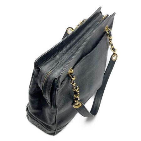  CHANEL シャネル トリプルココチェーントート　セミショルダーバッグ ブラック