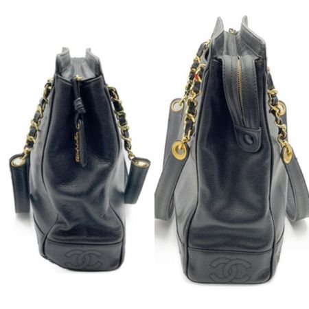 CHANEL シャネル トリプルココチェーントート　セミショルダーバッグ ブラック