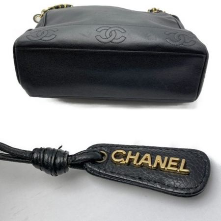  CHANEL シャネル トリプルココチェーントート　セミショルダーバッグ ブラック