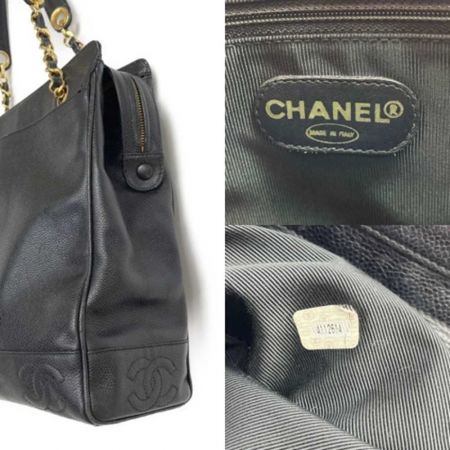  CHANEL シャネル トリプルココチェーントート　セミショルダーバッグ ブラック