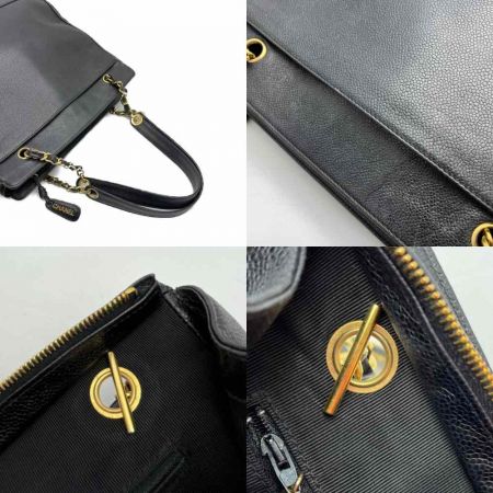  CHANEL シャネル トリプルココチェーントート　セミショルダーバッグ ブラック