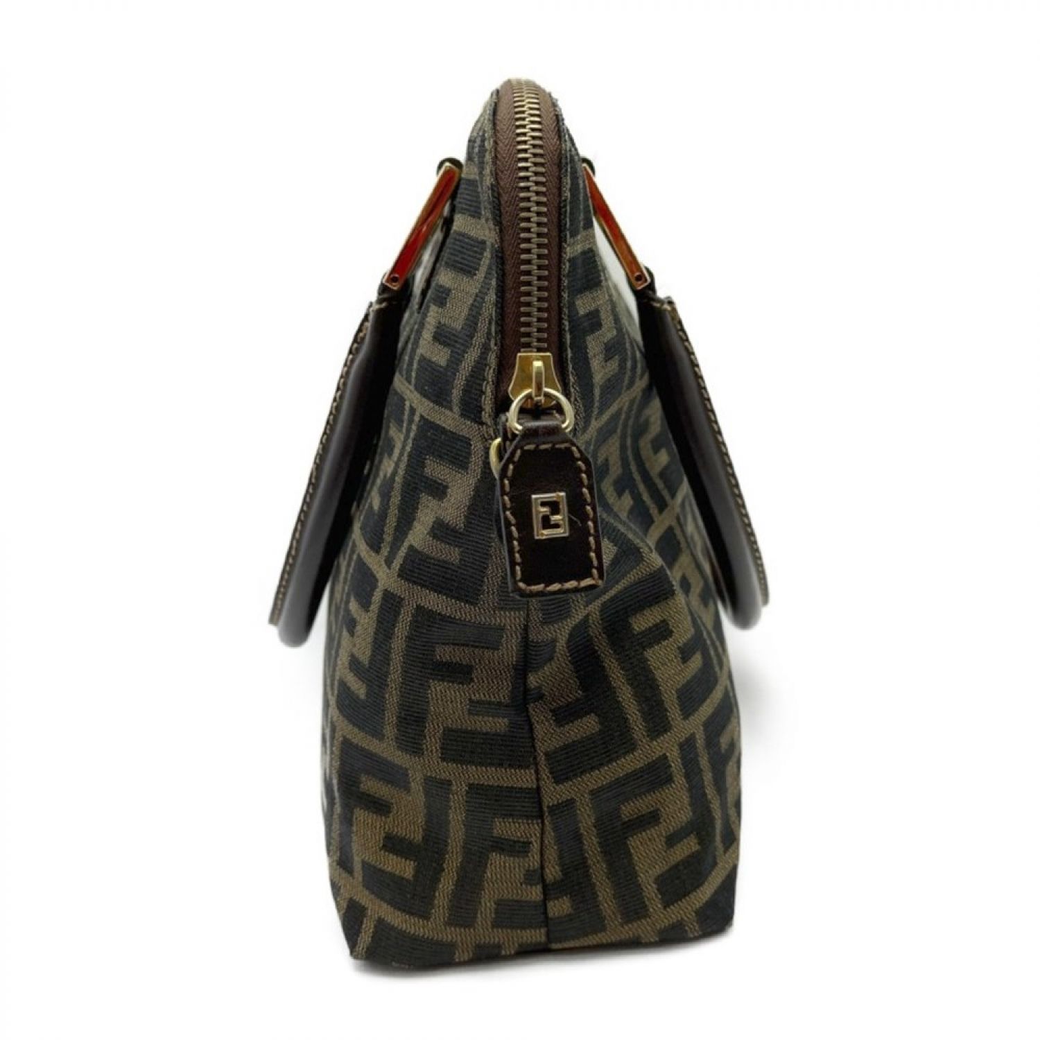 中古】 FENDI フェンディ ハンドバッグ ズッカ タグ破れ有り ブラウン