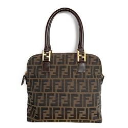 ◆◆ FENDI フェンディ ハンドバッグ ズッカ　タグ破れ有り ブラウン Bランク