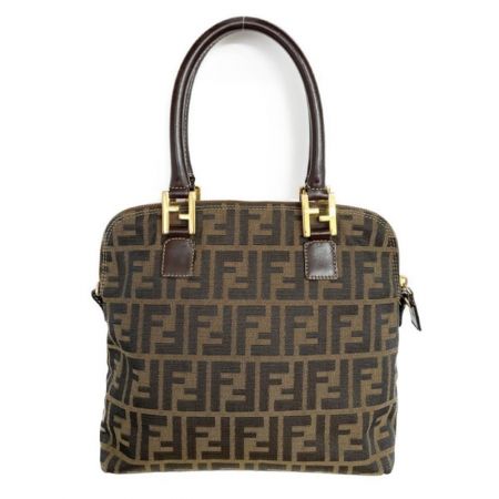  FENDI フェンディ ハンドバッグ ズッカ　タグ破れ有り ブラウン
