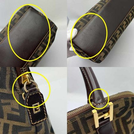  FENDI フェンディ ハンドバッグ ズッカ　タグ破れ有り ブラウン