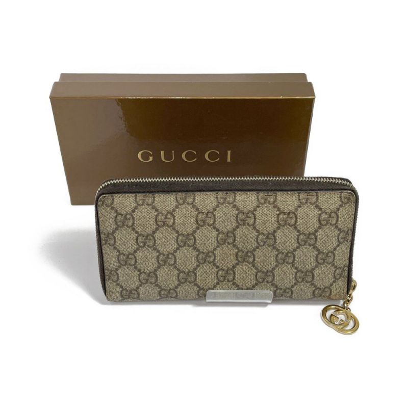 中古】 GUCCI グッチ ラウンドファスナー 財布 GGインプリメ 212110