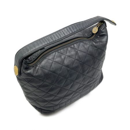  VERSACE ベルサーチ ハンドバッグ　刺繍柄 ブラック