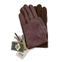 ◆◆ Orobianco オロビアンコ 羊革　メンズ手袋　やや毛羽立ちあり あずき色 Sランク