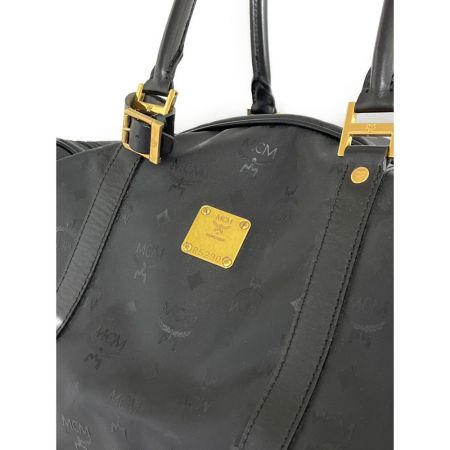  MCM エムシーエム ボストンバッグ　ロゴ　ゴールド金具　ショルダー紐欠品 ブラック