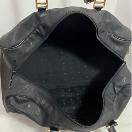  MCM エムシーエム ボストンバッグ　ロゴ　ゴールド金具　ショルダー紐欠品 ブラック