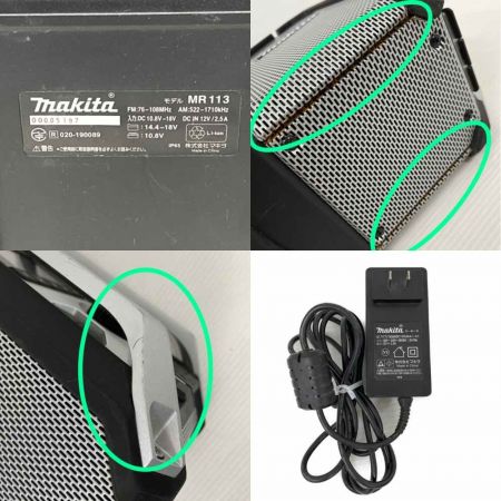  MAKITA マキタ 充電式ラジオ　ACアダプタ付 MR113 ブラック