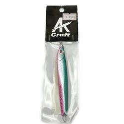 ◆◆ AKクラフト 【旧タイプ】ルアー ジグ  マリ　ハンドメイド 50g ダークグリーン x ピンクベリー Sランク